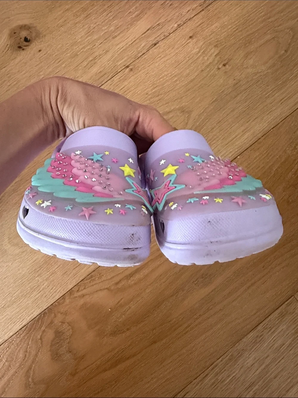 Skechers Girl Lavender Stars water Clog Shoes light up